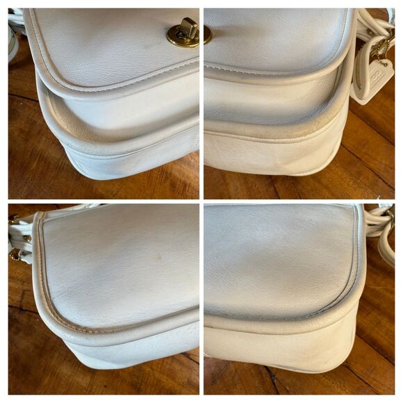 Vintage 1997 Coach Small Legacy Flap Bone Leather Crossbody - Picture 6 of 11